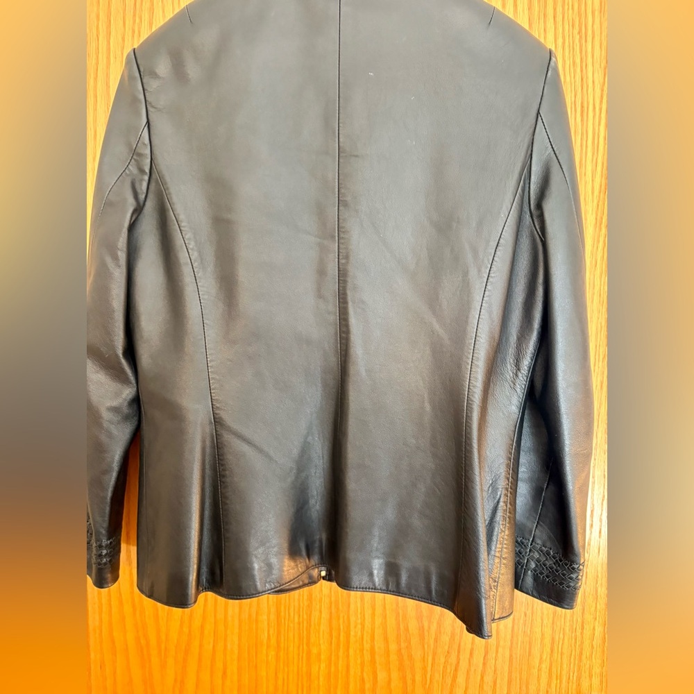 St. John Sport by Marie Gray black leather jacket - Picture 8 of 14